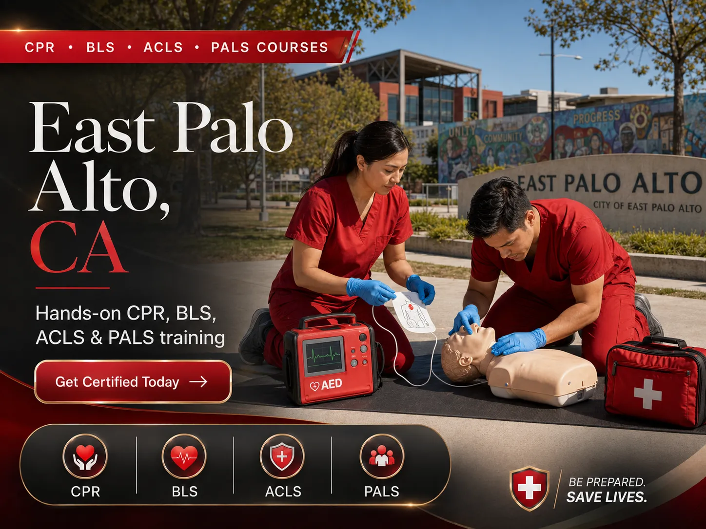 ACLS pharmacology and rhythm training class in East Palo Alto, CA
