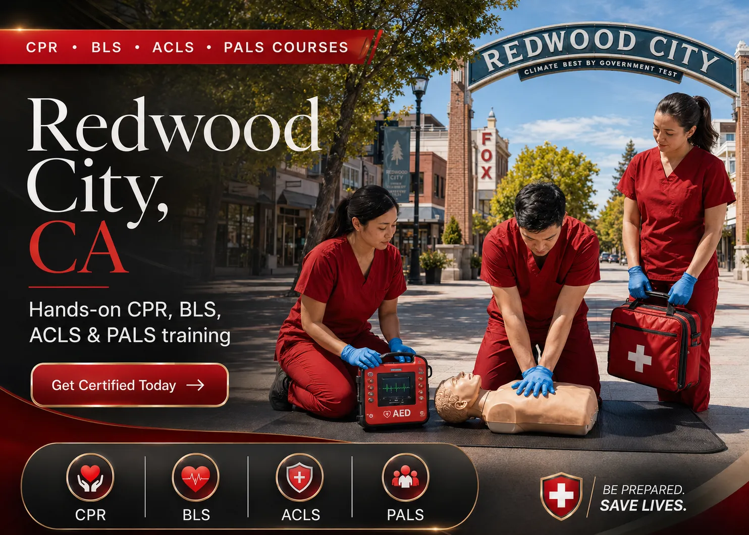 CPR, BLS, ACLS & PALS Certification Course in Redwood City, CA