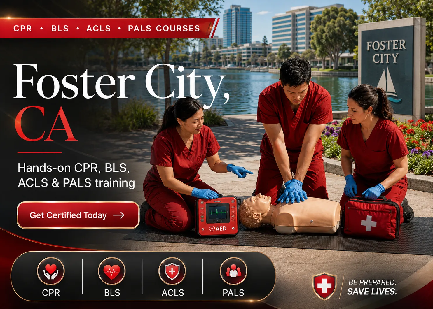AHA CPR renewal course for nurses and doctors in Foster City, CA