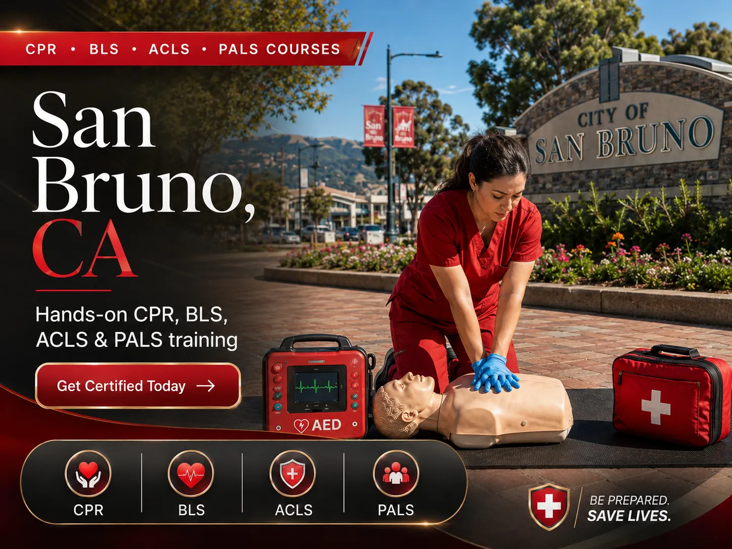 CPR BLS, ACLS & PALS Certification Class Near San Bruno, CA