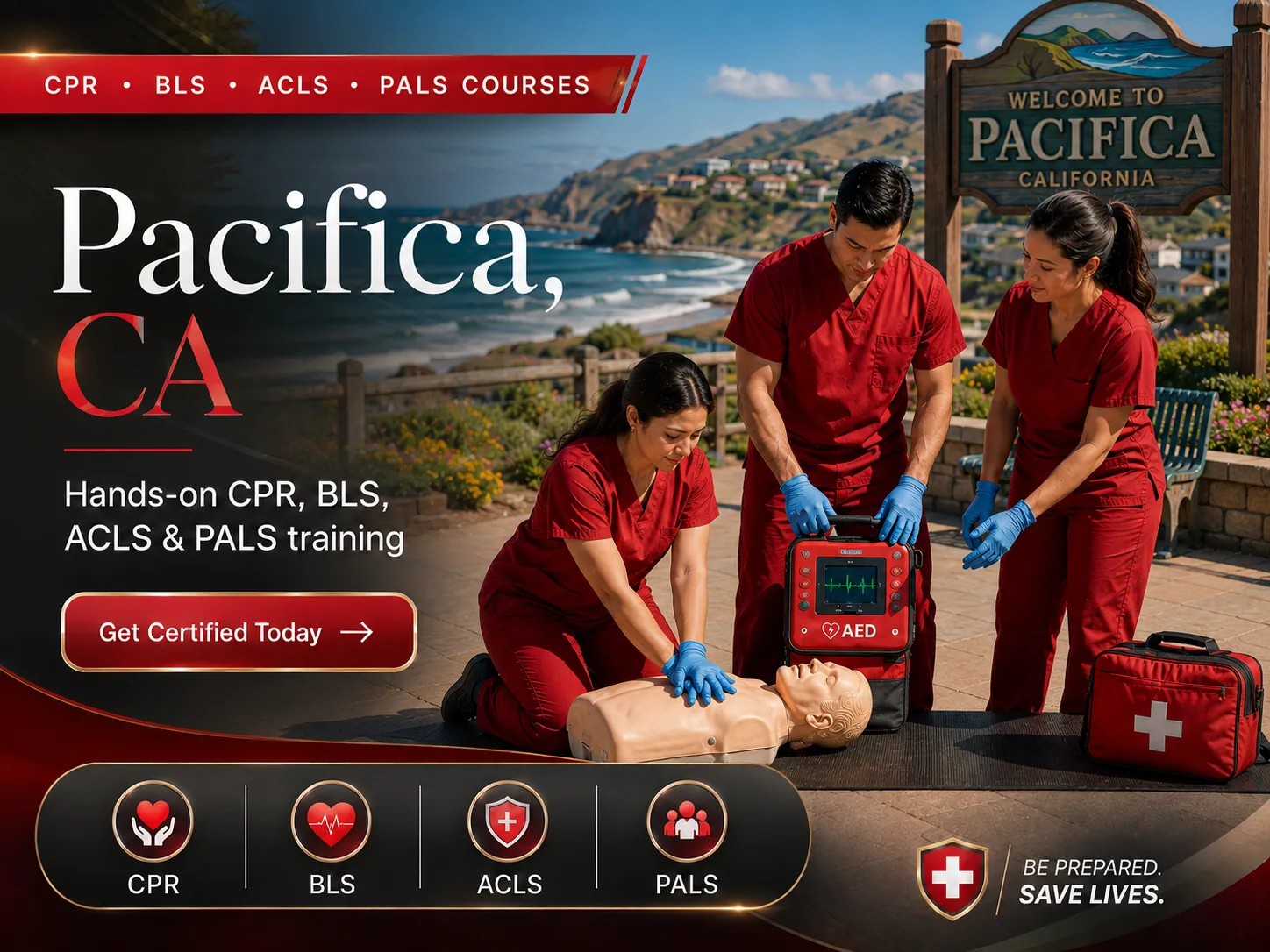 CPR BLS, ACLS & PALS Certification Class Near Pacifica, CA