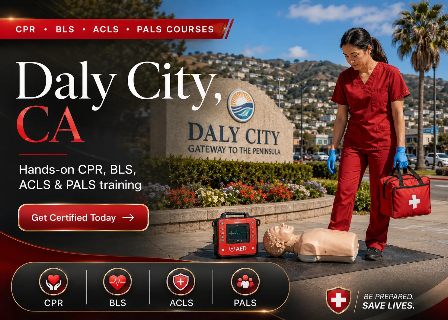 Small group BLS and ACLS certification course in Daly City, CA